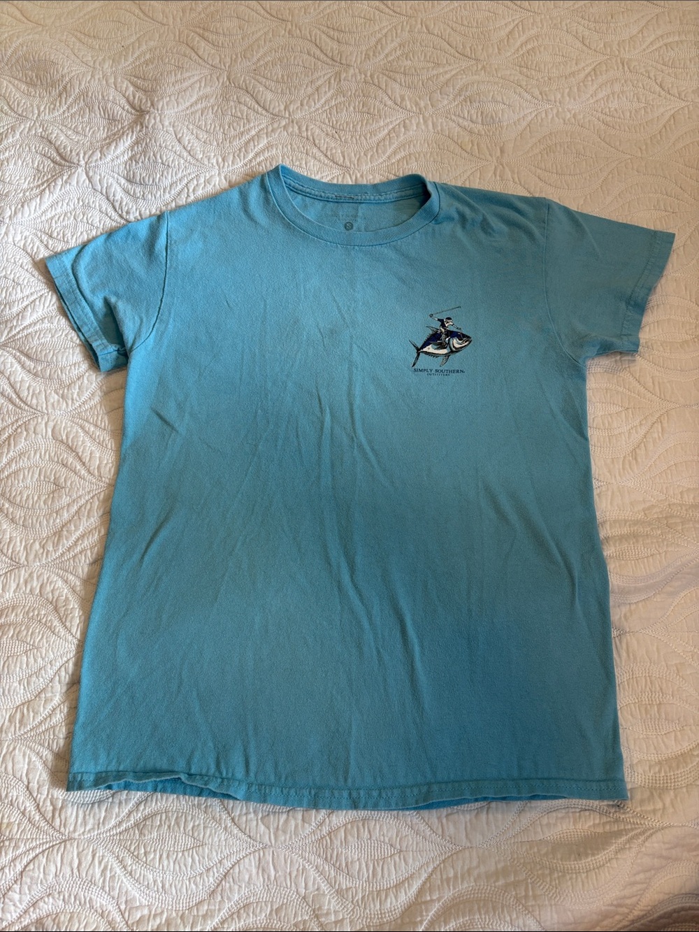 Simply Southern Light Blue Short-Sleeve Cotton T-Shirt